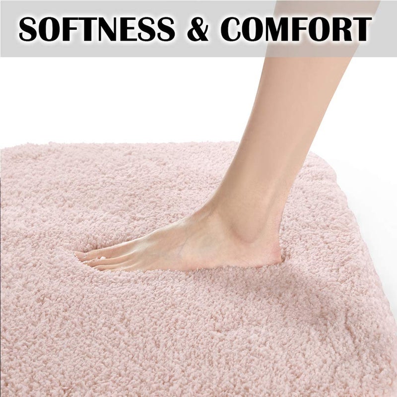 Suchtale Non Slip Bath Mat, 16 x 24, Dusty Pink - Soft Microfiber Shaggy Mat, Machine Washable, Thick Plush for Shower - Image 3